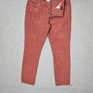 GAP Women Pants 32R Red Khakis Corduroy True Skinny Cord Button Zipper NWT